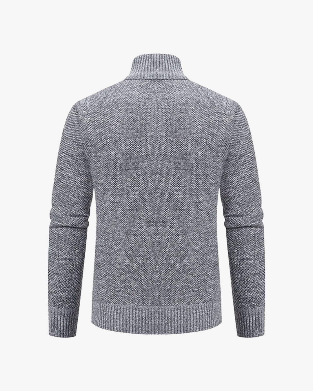 Men's Knit High Collar Zip-Up Cardigan