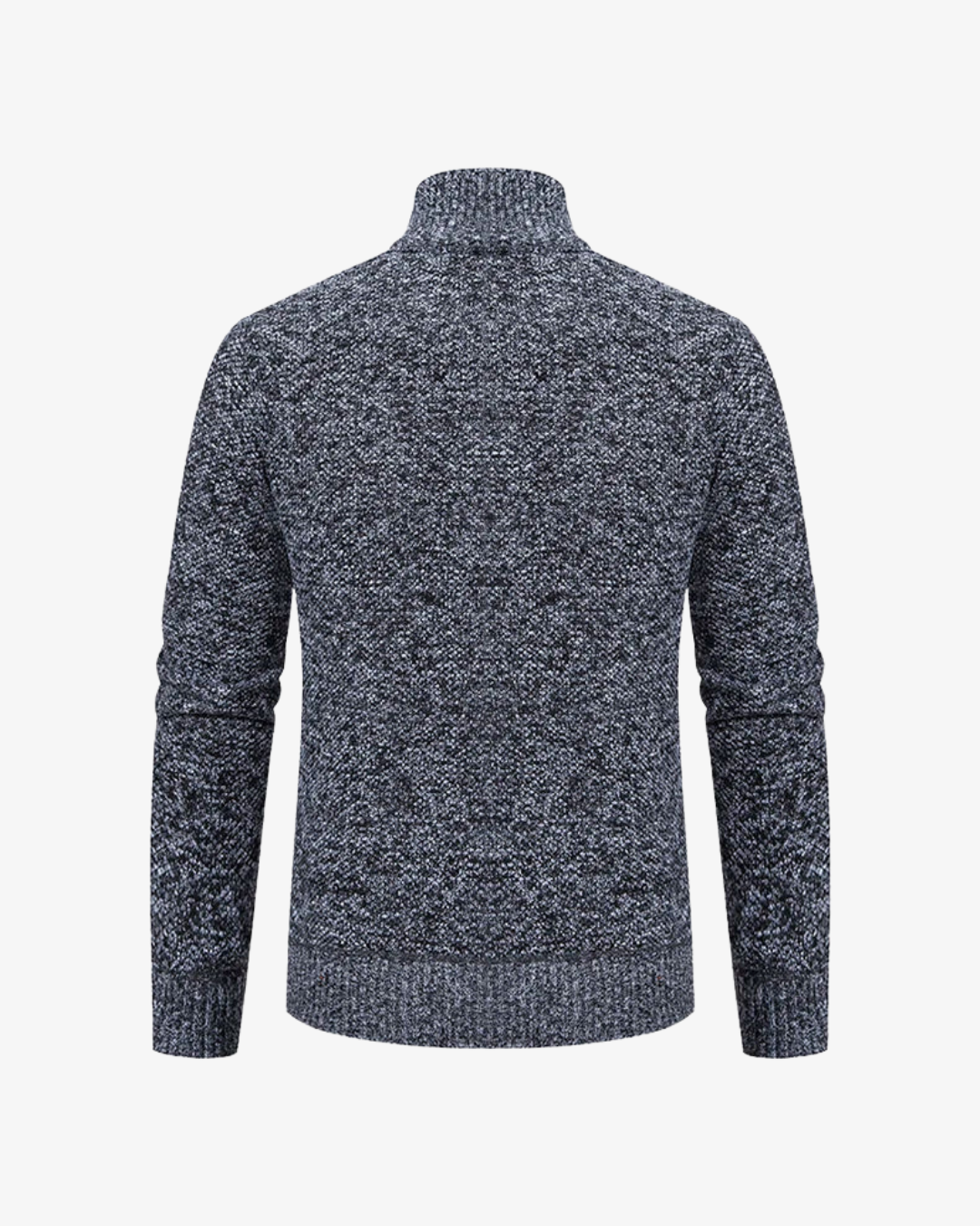 Men's Knit High Collar Zip-Up Cardigan
