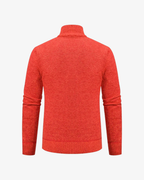 Men's Knit High Collar Zip-Up Cardigan