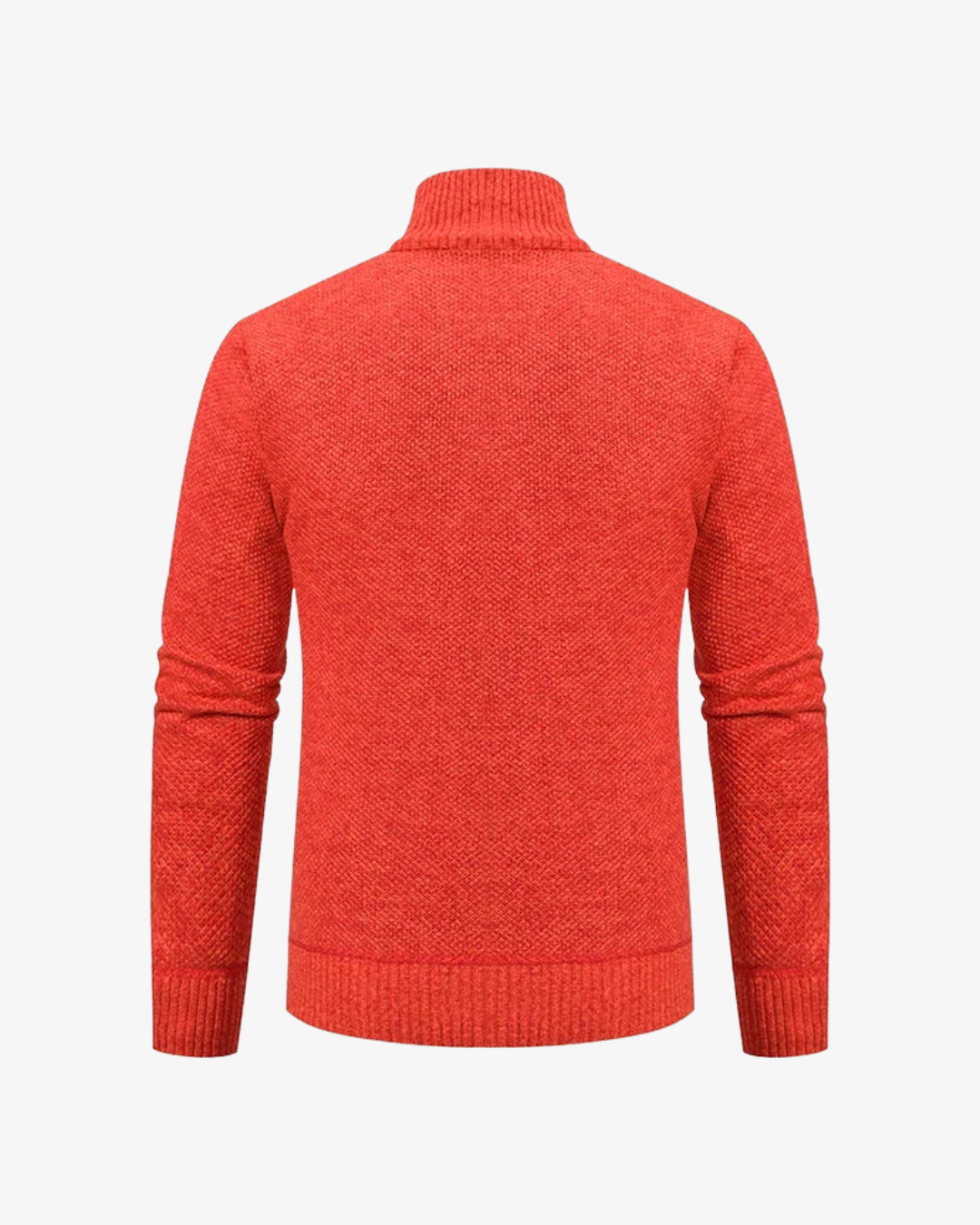 Men's Knit High Collar Zip-Up Cardigan