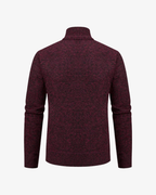 Men's Knit High Collar Zip-Up Cardigan