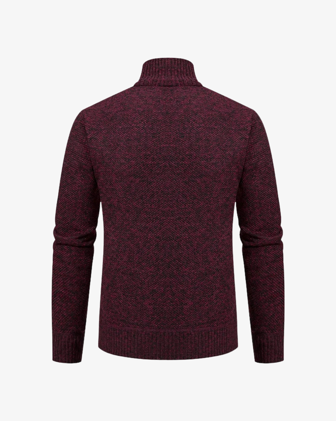 Men's Knit High Collar Zip-Up Cardigan