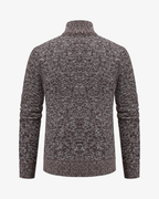 Men's Knit High Collar Zip-Up Cardigan