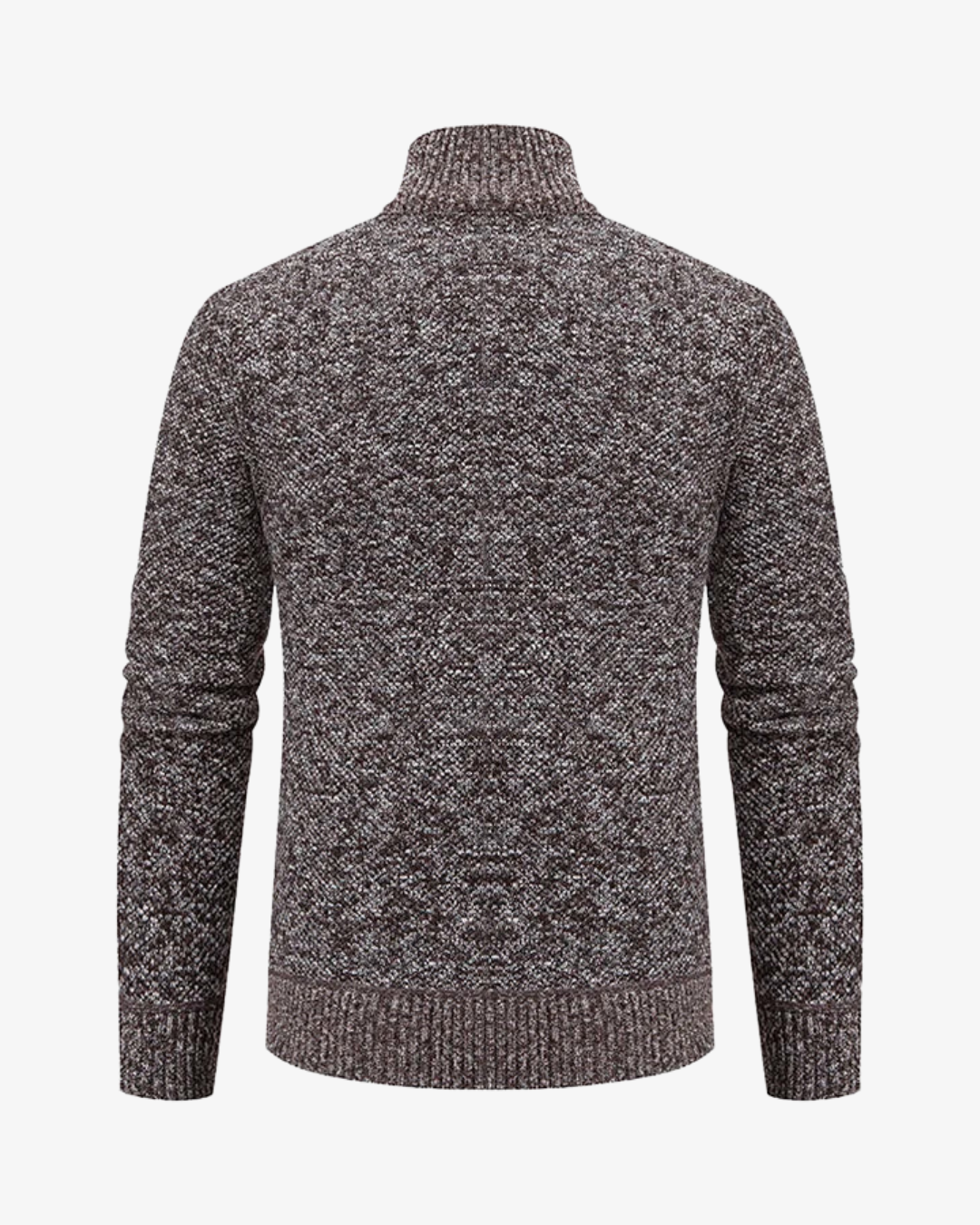 Men's Knit High Collar Zip-Up Cardigan