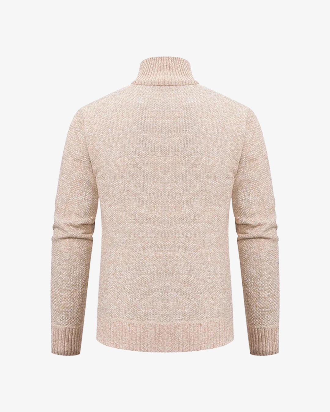 Men's Knit High Collar Zip-Up Cardigan