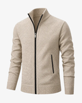 Men's Knit High Collar Zip-Up Cardigan
