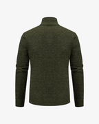 Men's Knit High Collar Zip-Up Cardigan