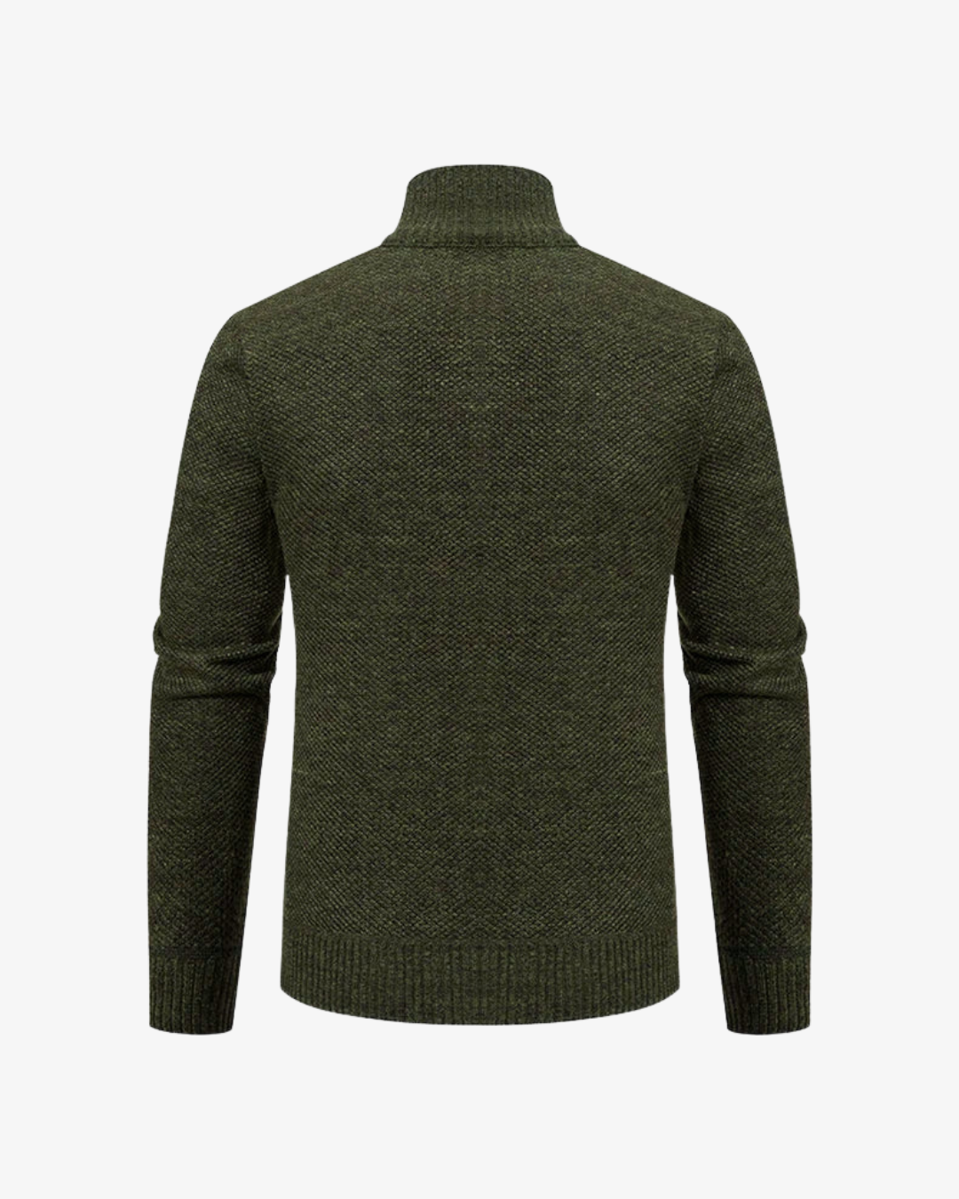 Men's Knit High Collar Zip-Up Cardigan