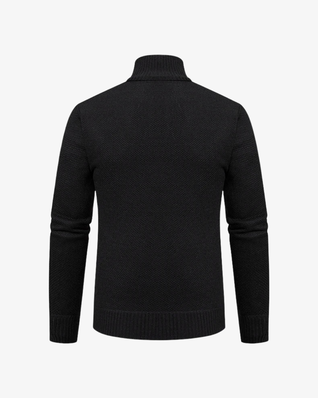 Men's Knit High Collar Zip-Up Cardigan