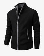 Men's Knit High Collar Zip-Up Cardigan