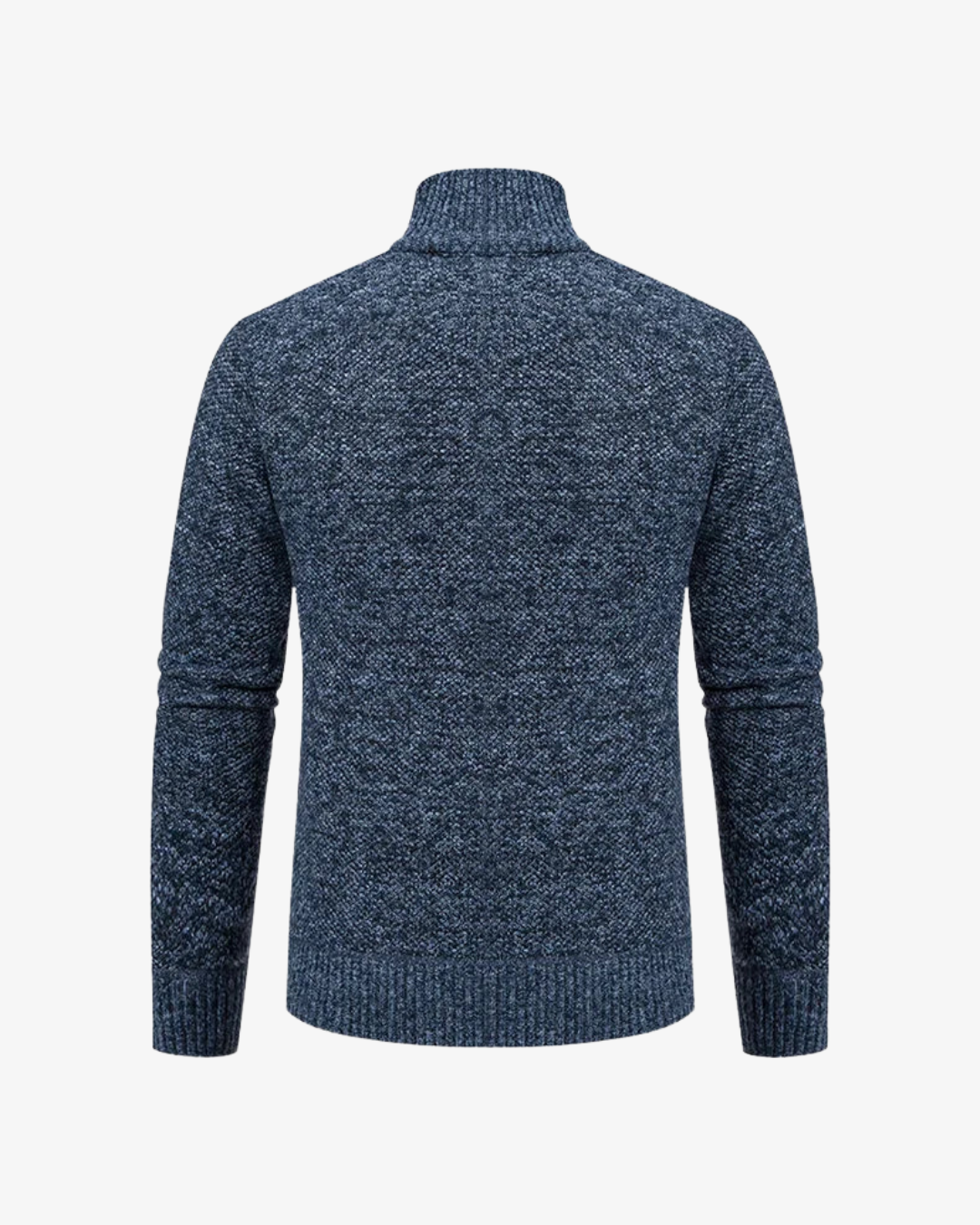 Men's Knit High Collar Zip-Up Cardigan