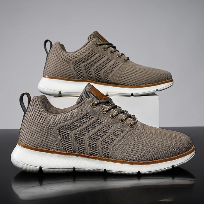 Men's Knit Lace-Up Walking Sneakers