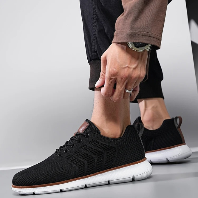 Men's Knit Lace-Up Walking Sneakers