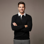 Men's Knit Regular Fit Long Sleeve Polo