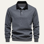 Men's Knit Regular Fit Long Sleeve Polo