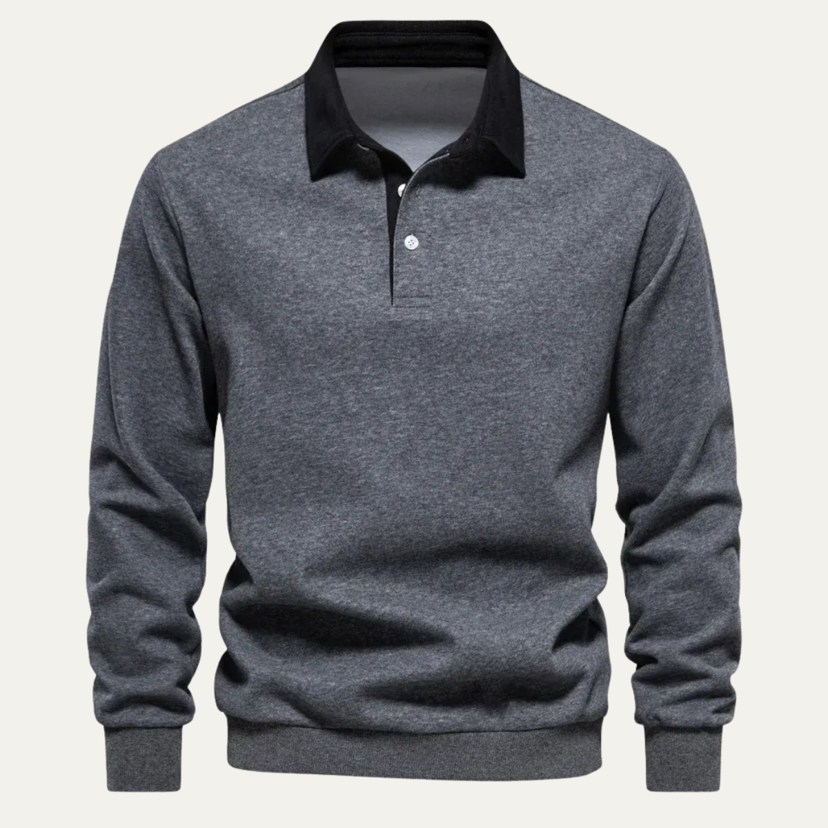 Men's Knit Regular Fit Long Sleeve Polo