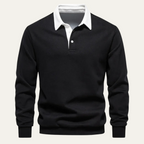 Men's Knit Regular Fit Long Sleeve Polo