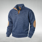 Men's Knit Mock Neck Button-Up Sweater