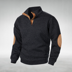 Men's Knit Mock Neck Button-Up Sweater