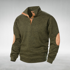 Men's Knit Mock Neck Button-Up Sweater