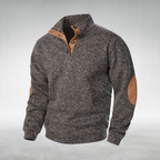 Men's Knit Mock Neck Button-Up Sweater