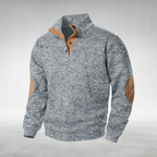 Men's Knit Mock Neck Button-Up Sweater