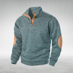 Men's Knit Mock Neck Button-Up Sweater