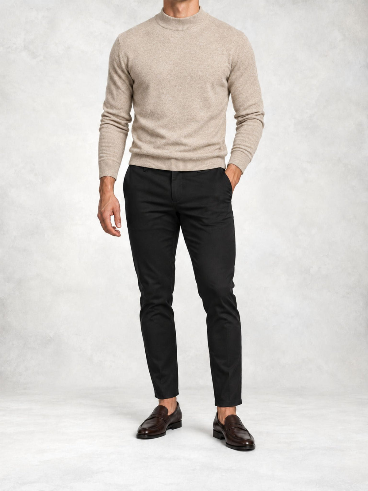 Men's Knit Mock Neck Sweater and Pants Set