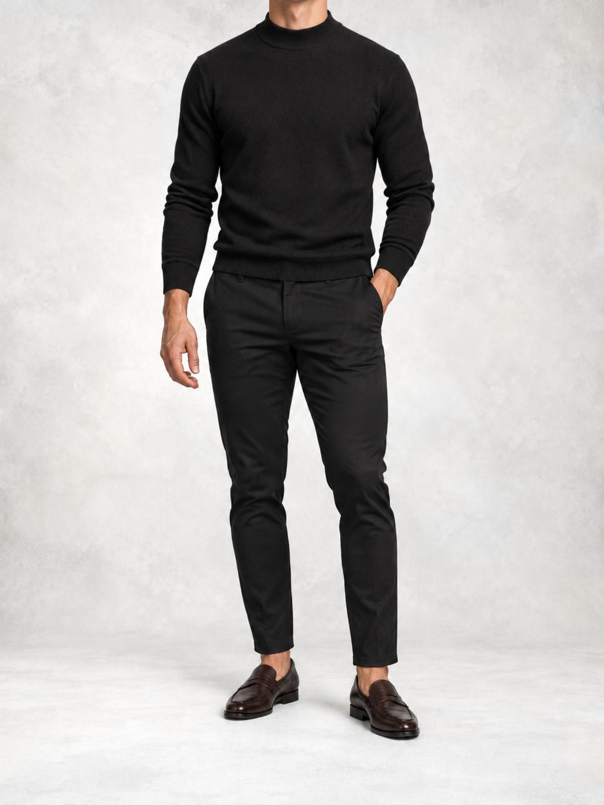 Men's Knit Mock Neck Sweater and Pants Set