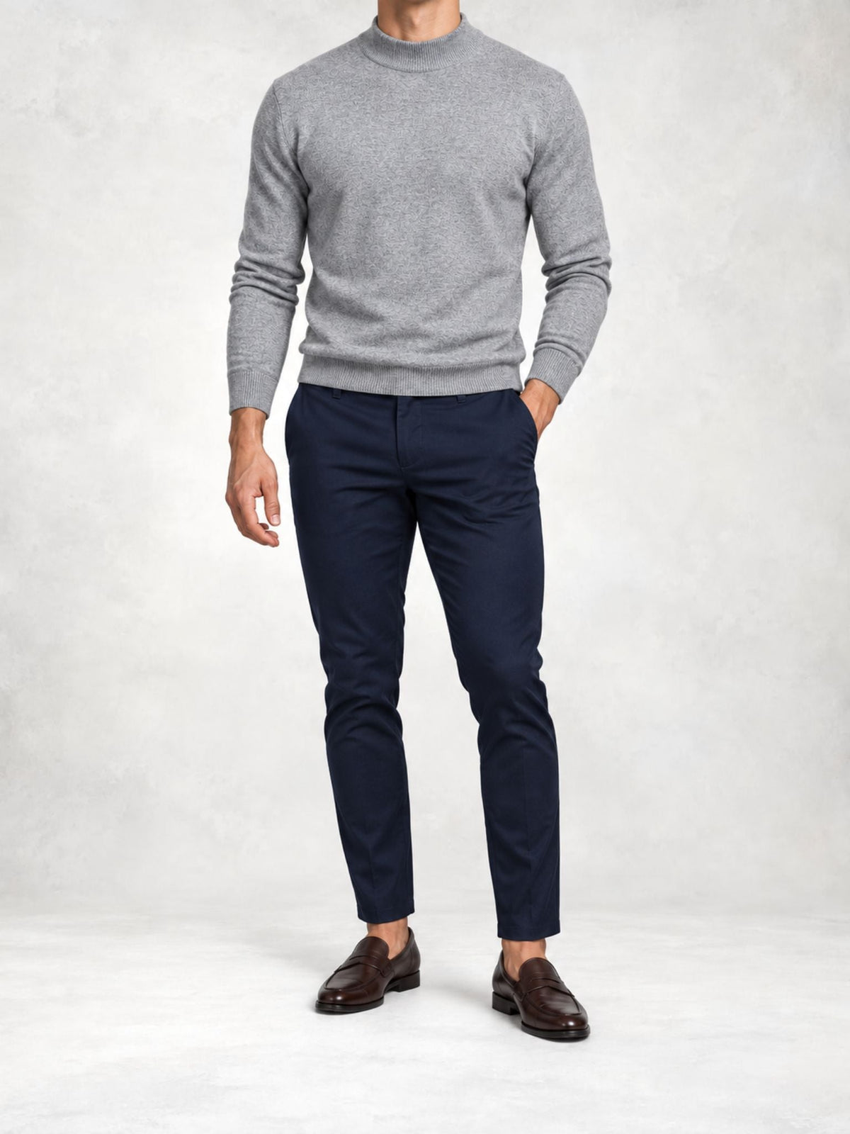 Men's Knit Mock Neck Sweater and Pants Set