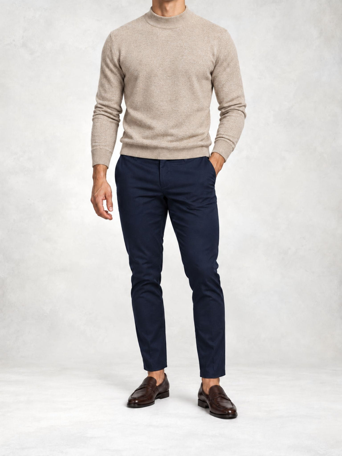 Men's Knit Mock Neck Sweater and Pants Set