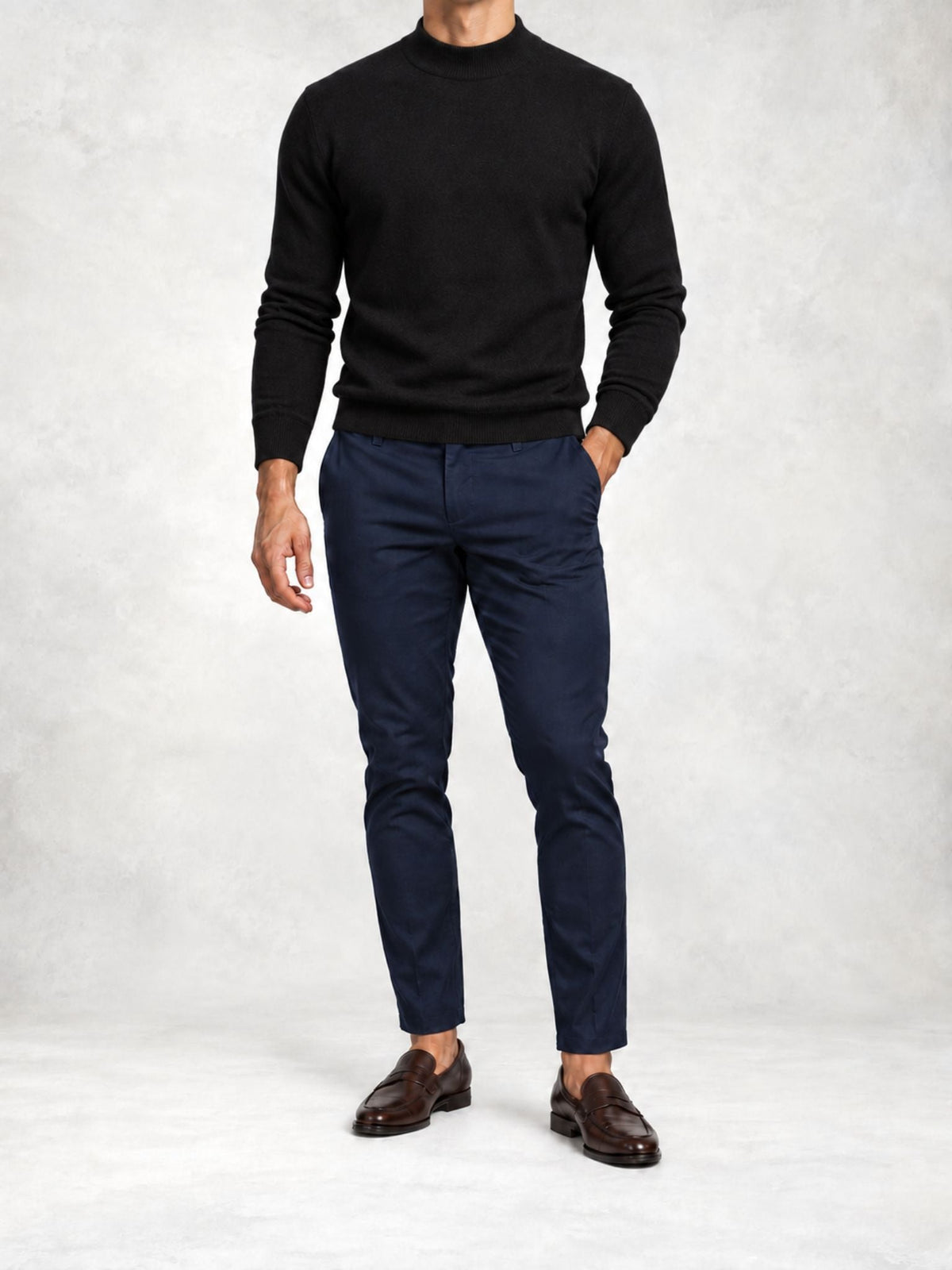 Men's Knit Mock Neck Sweater and Pants Set