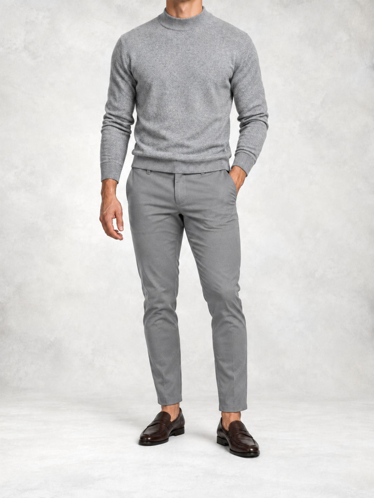 Men's Knit Mock Neck Sweater and Pants Set