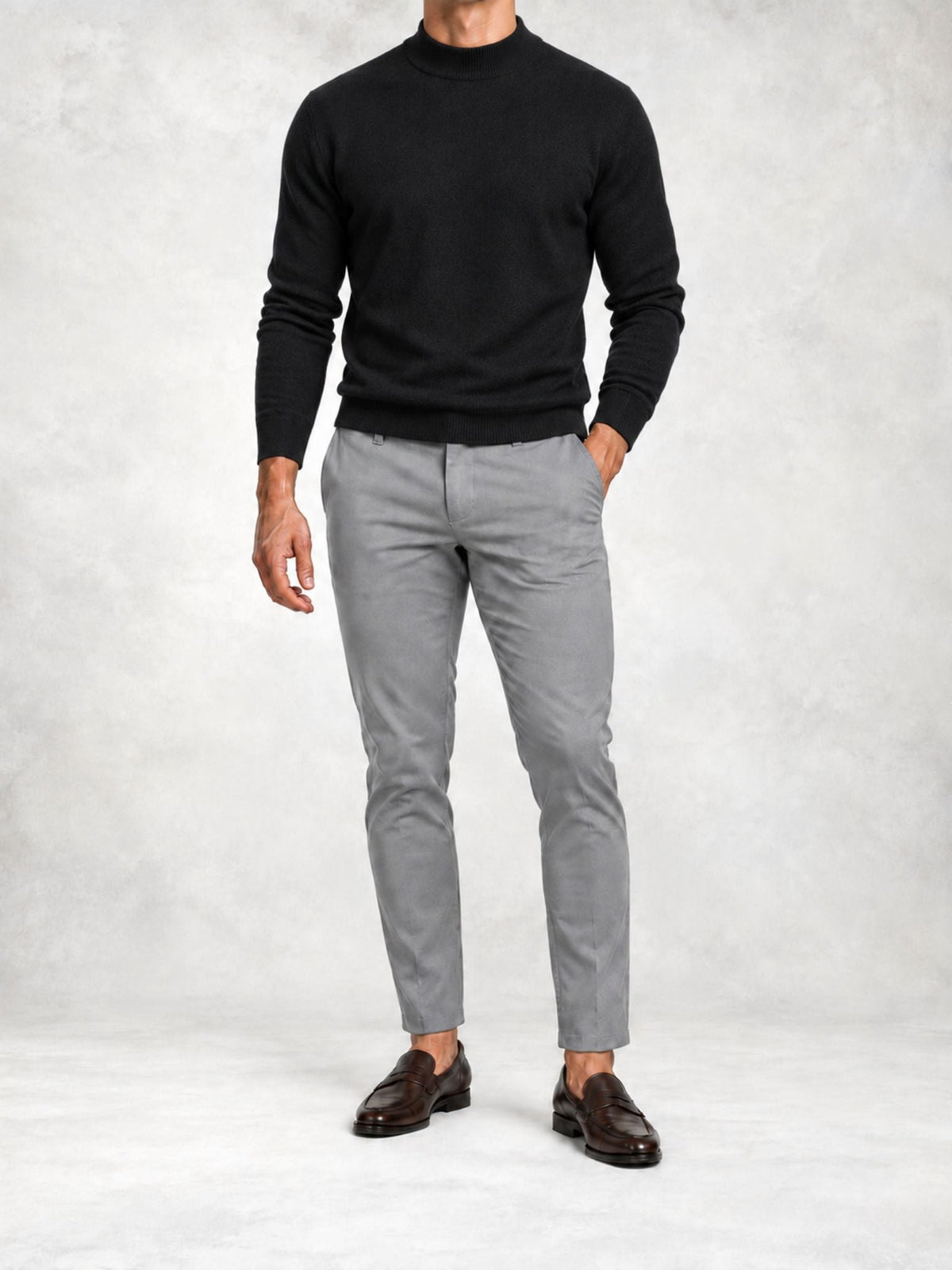 Men's Knit Mock Neck Sweater and Pants Set