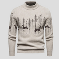 Men's Knit Mock Neck Printed Sweater