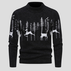 Men's Knit Mock Neck Printed Sweater
