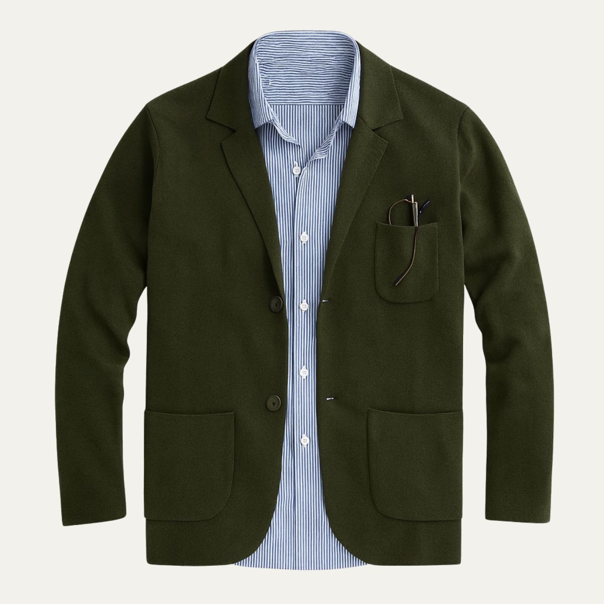 Men's Knit Notched Collar Blazer