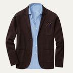 Men's Knit Notched Collar Blazer