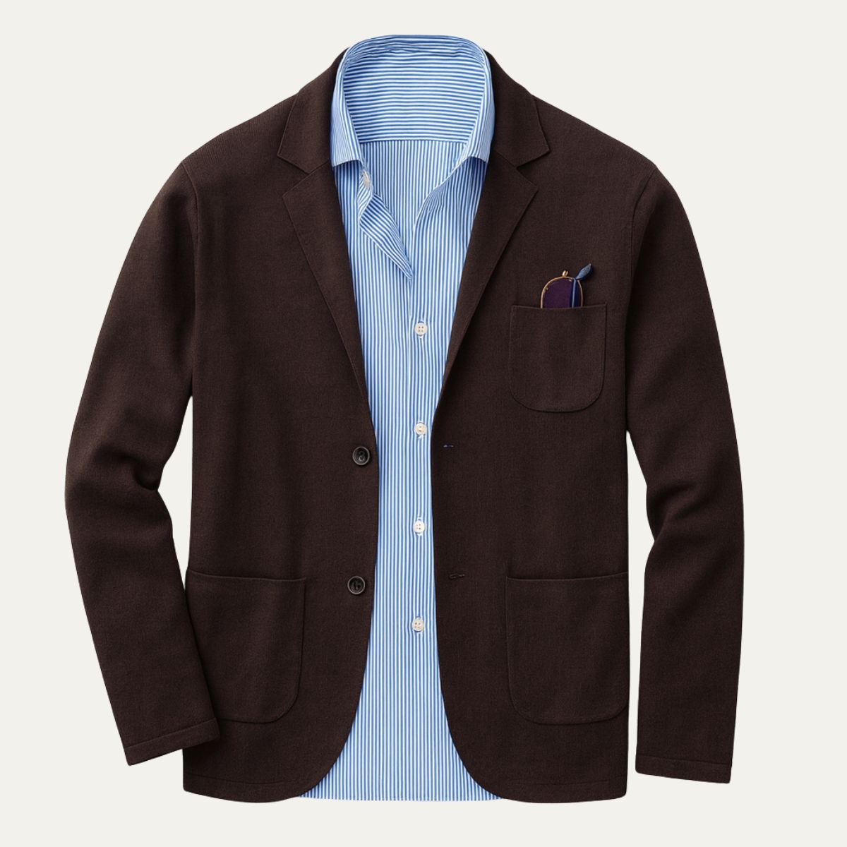 Men's Knit Notched Collar Blazer