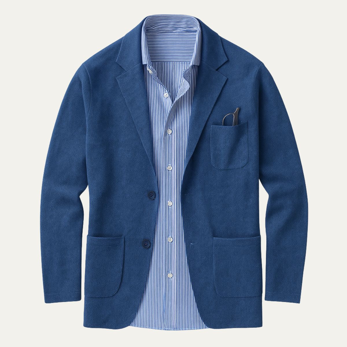 Men's Knit Notched Collar Blazer
