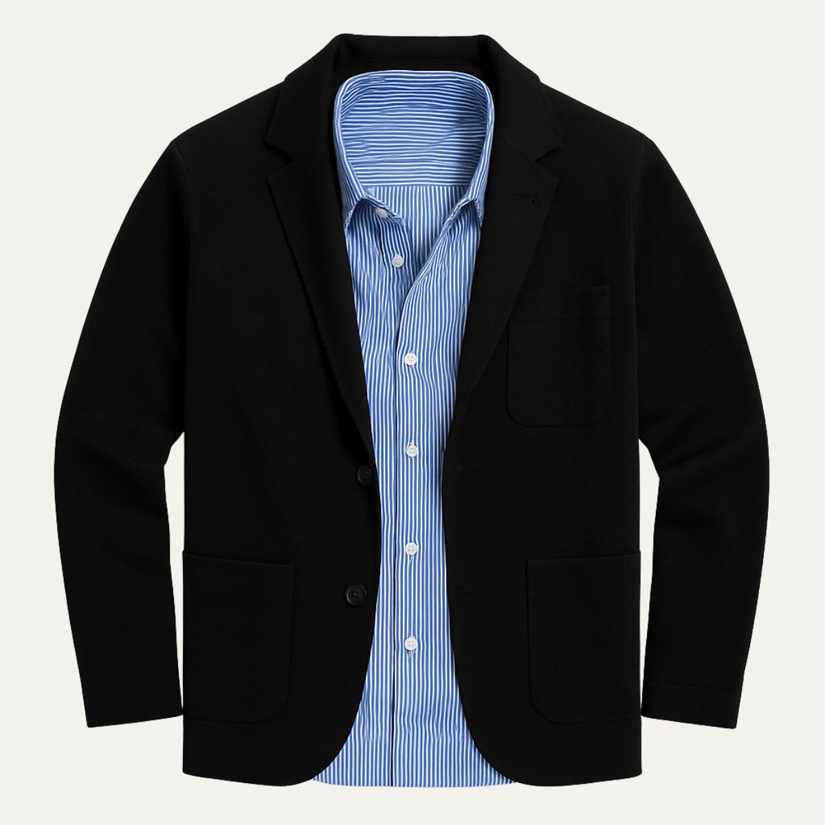 Men's Knit Notched Collar Blazer
