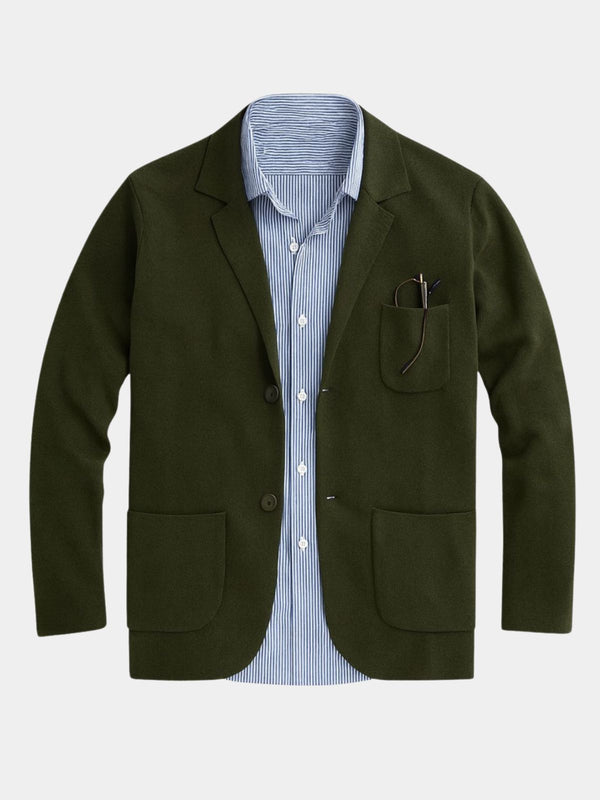 Men's Knit Notched Collar Blazer