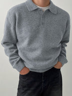Men's Knit Polo Collar Sweater