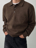 Men's Knit Polo Collar Sweater