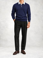 Men's Knit Long Sleeve Polo and Pants Set