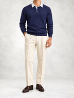 Men's Knit Long Sleeve Polo and Pants Set
