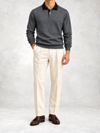 Men's Knit Long Sleeve Polo and Pants Set