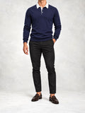 Men's Fine Knit Polo and Slim Pants Set