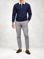 Men's Fine Knit Polo and Slim Pants Set