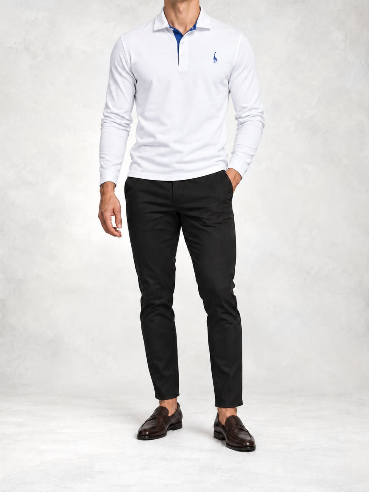 Men's Knit Slim Fit Polo and Pants Set
